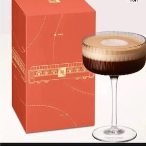 NIB 2 NESPRESSO LIMITED HOLIDAY EDITION 335mL Glass Barista COCKTAIL Martini
